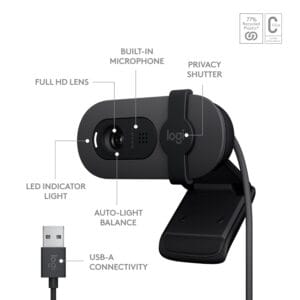 61STZaBTLxL._SL1500_ Logitech Brio 100 Full HD 1080P Webcam with Built-in Mic