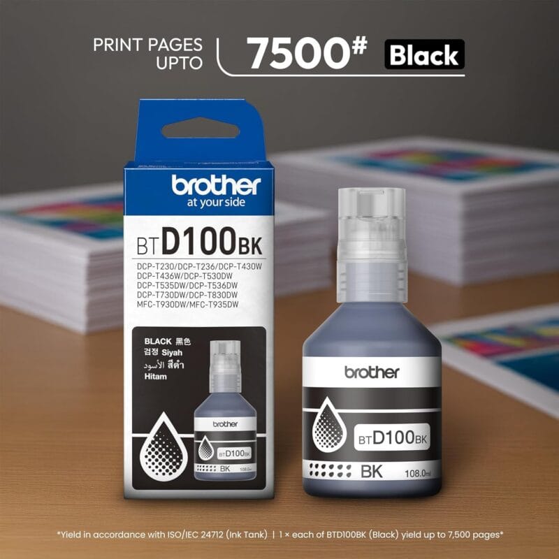71GIAUQ-rsL._SL1500_ Brother Genuine BTD100BK Black High Yield Ink Bottle (108ml)