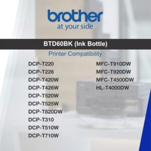 Brother Genuine BTD60BK Black  Ink Bottle (108ml)