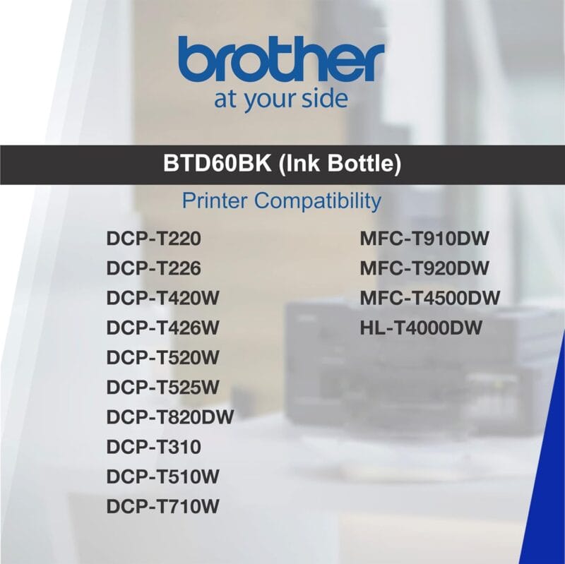 Brother Genuine BTD60BK Black  Ink Bottle (108ml)