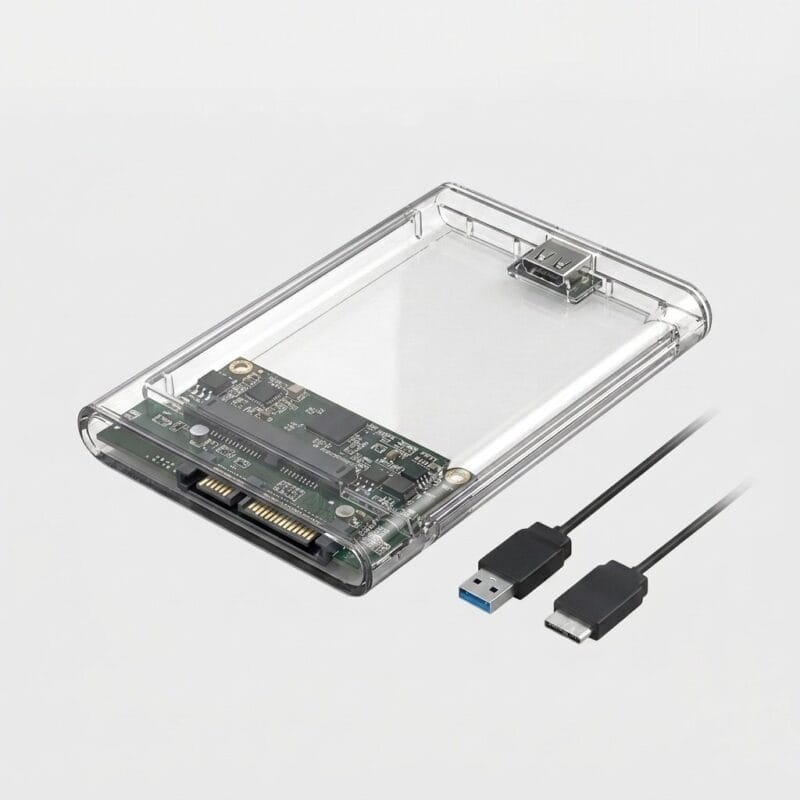 2026/06/1000542109.jpg Lapcare LAPCASE Transparent USB 3.0 External Enclosure Casing for 2.5" SATA SSD/HDD