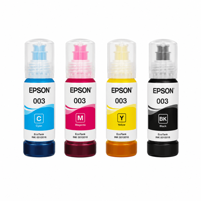 Genuine Epson 003 EcoTank Ink Bottles (Full 4-Color Set)