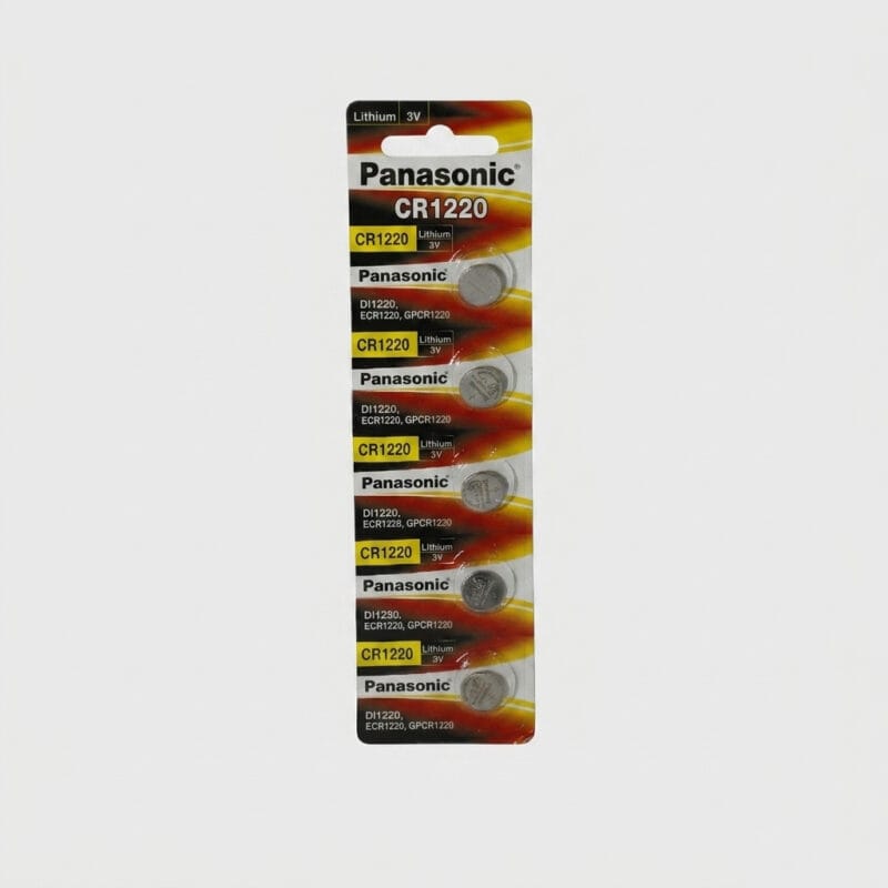 Panasonic CR1220 3V (Pack of 5)Lithium Micro Coin Cell Batteries
