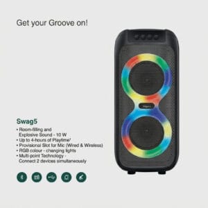 1780253962810 Fingers Swag5 Portable Wireless Bluetooth Party Speaker with RGB Lights