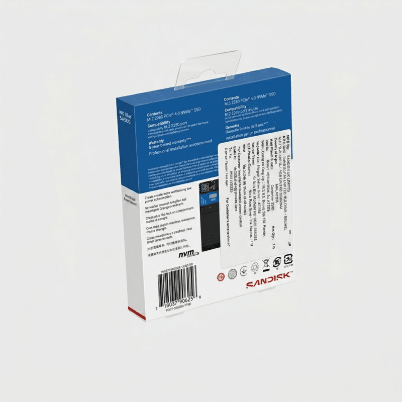 1781951724423 Western Digital WD Blue SN5000 500GB PCIe Gen4 NVMe M.2 2280 Internal Solid State Drive (SSD)