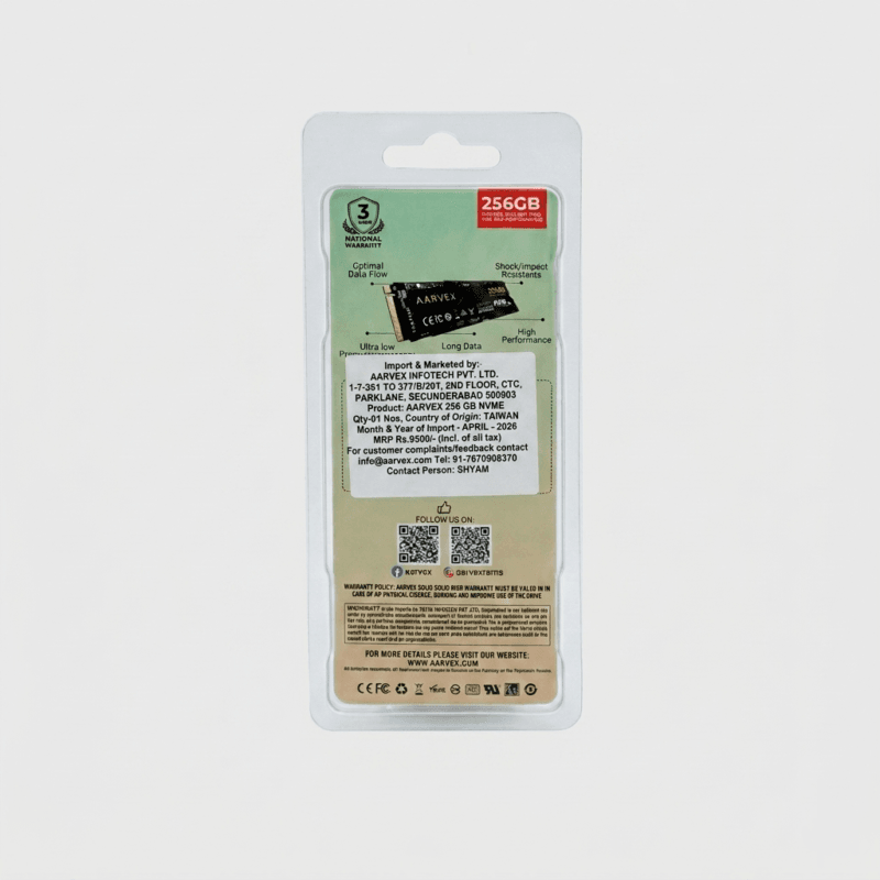 1781970572916 AARVEX AX650 PCIe NVMe M.2 2280 Internal Solid State 256GB Drive (SSD)