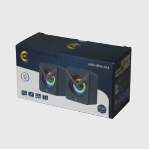 AB ABC-SPK-343 Multimedia Wired Desktop Speaker Set with RGB Lighting AB ABC-SPK-343 Multimedia Wired Desktop Speaker Set with RGB Lighting