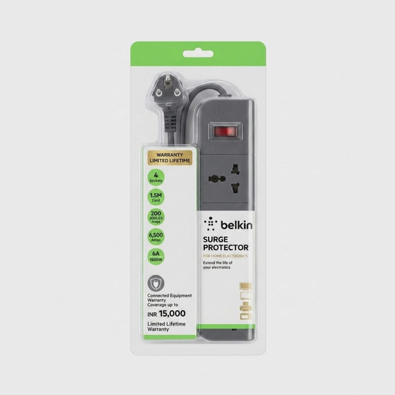 Belkin 4-Socket Surge Protector for Home Electronics Belkin 4-Socket Surge Protector for Home Electronics