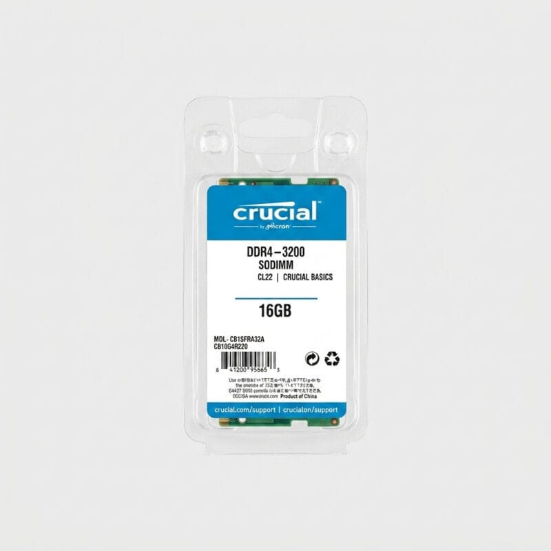 Crucial Basics DDR4 Laptop RAM Crucial Basics DDR4 Laptop RAM – 3200MHz CL22 SODIMM Memory Module for Laptop and Notebook Upgrades