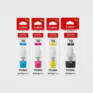 Genuine Canon GI-70 MegaTank Ink Bottles (Full 4-Color Set: BK/C/M/Y)