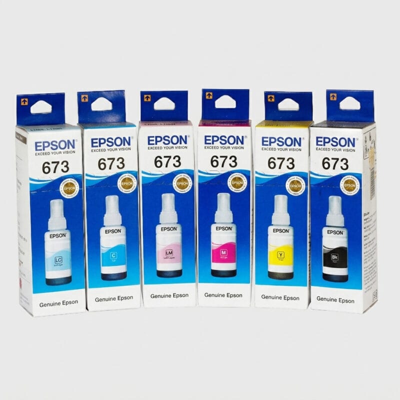 Genuine Epson 673 EcoTank Ink Bottles (Full 6-Color Set Genuine Epson 673 EcoTank Ink Bottles (Full 6-Color Set: Bk/C/M/Y/LC/LM)