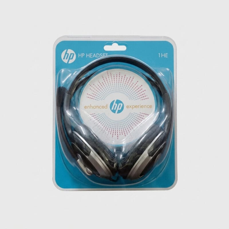 HP 1HE Wired Stereo Headset with Adjustable Boom Mic