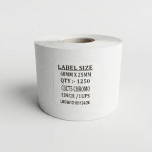 Premium 60mm x 25mm Chromo Barcode Label Roll Premium 60mm x 25mm Chromo Barcode Label Roll