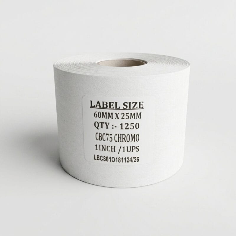 Premium 60mm x 25mm Chromo Barcode Label Roll Premium 60mm x 25mm Chromo Barcode Label Roll