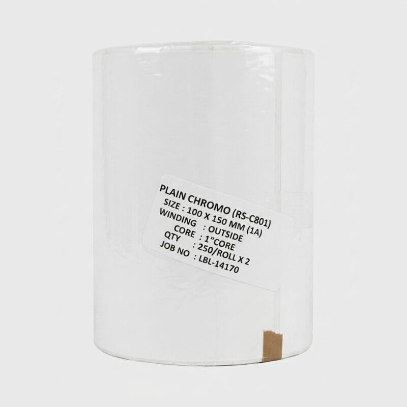 Premium Plain Chromo Shipping Label Roll (RS-C801) – 100mm x 150mm Premium Plain Chromo Shipping Label Roll (RS-C801) – 100mm x 150mm