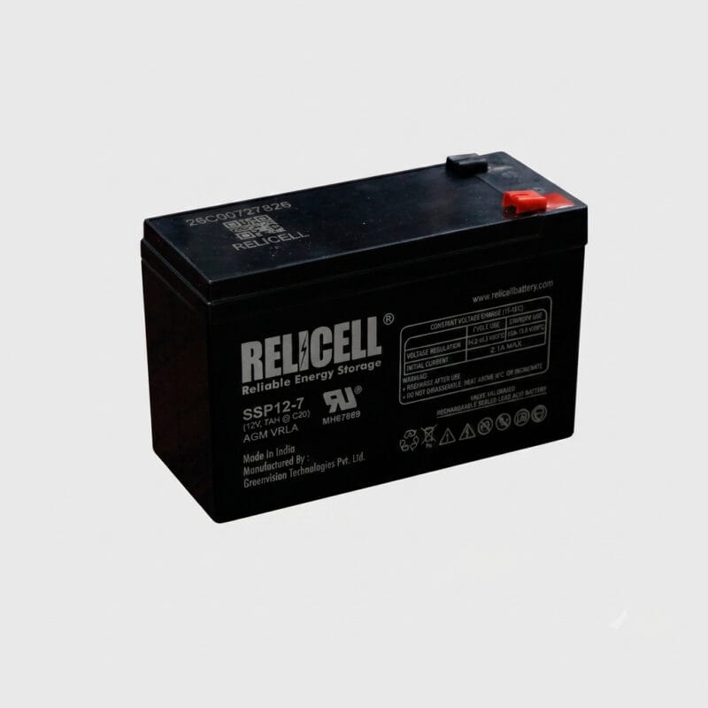 Relicell 12V 7Ah AGM VRLA Sealed Rechargeable UPS Battery (SSP12-7)