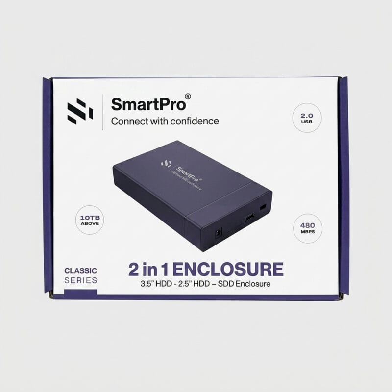 SmartPro Classic Series 2 in 1 Enclosure SmartPro Classic Series 2 in 1 Enclosure for 3.5" HDD, 2.5" HDD & SSD