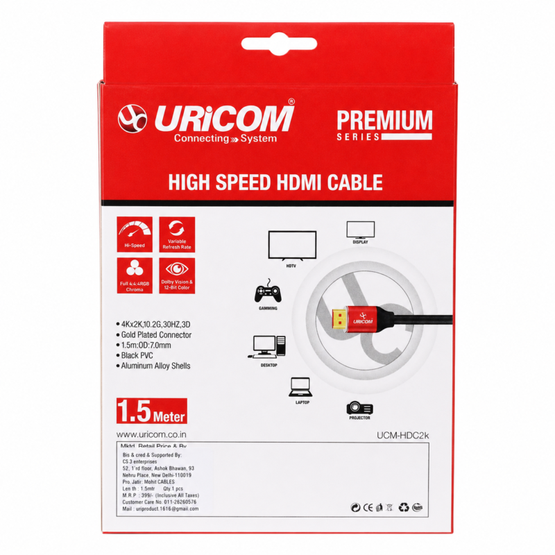 Uricom1 URICOM High Speed HDMI Cable (3 Meter)