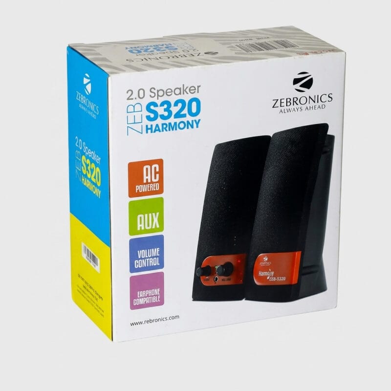 Zebronics ZEB-S320 Harmony 2.0 AC-Powered Multimedia Desktop Speakers