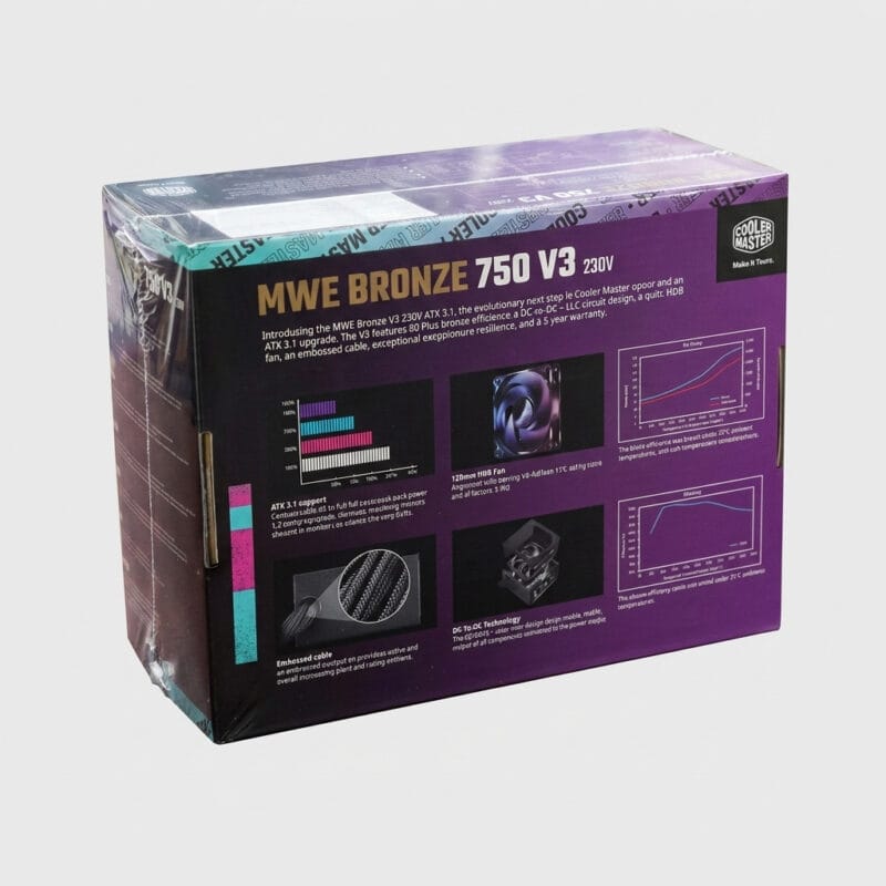 back Cooler Master MWE Bronze 750 V3 230V Power Supply