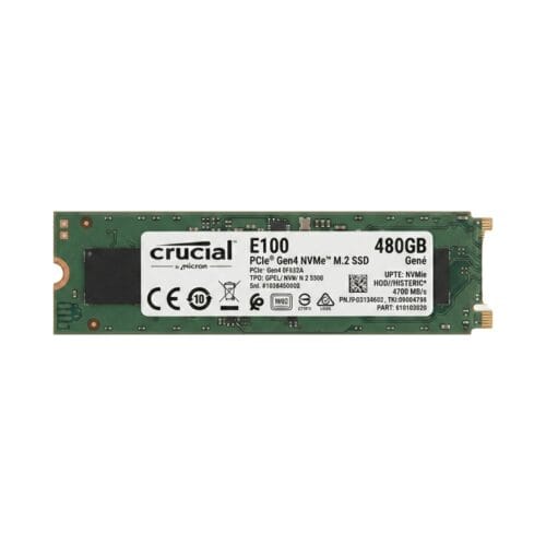 Crucial E100 480GB PCIe Gen4 NVMe M.2 2280 Internal Solid State Drive (SSD)