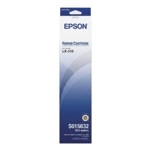 Epson S015632 Black Ribbon Cartridge – Genuine Replacement for LX-310 Dot Matrix Printers