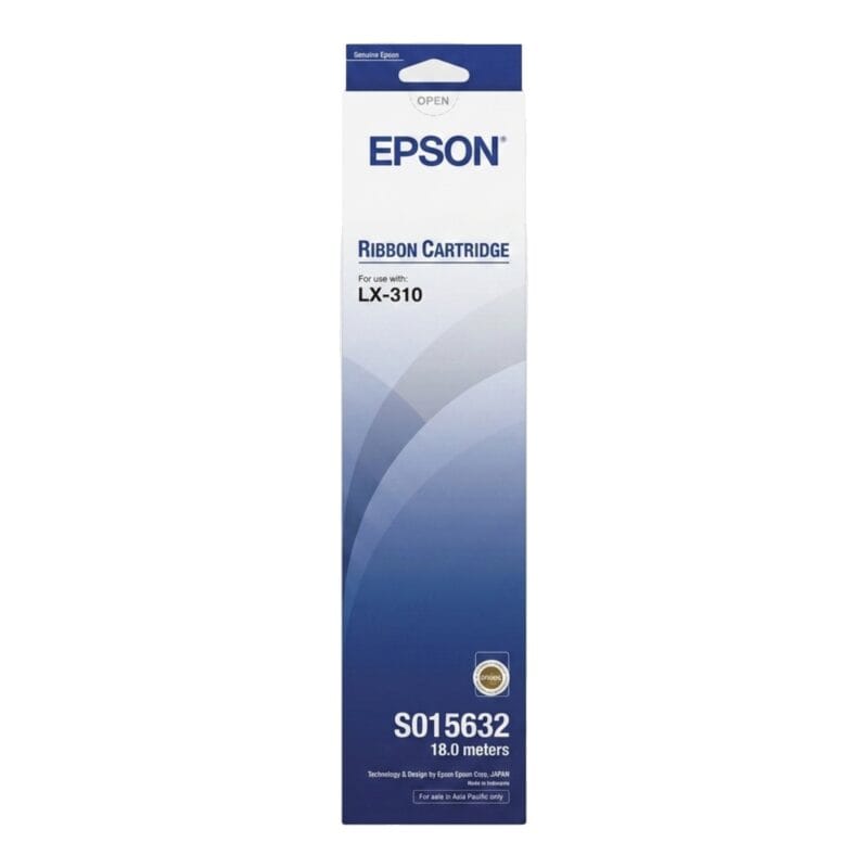 Epson S015632 Black Ribbon Cartridge – Genuine Replacement for LX-310 Dot Matrix Printers