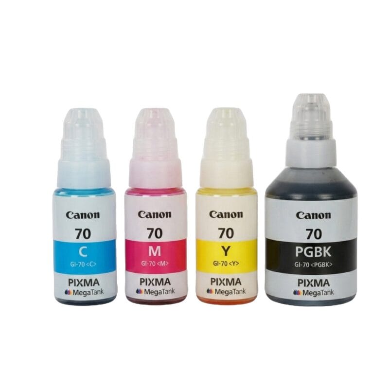 Genuine Canon GI-70 MegaTank Ink Bottles (Full 4-Color Set)