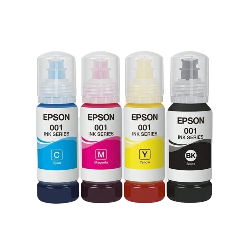 Genuine Epson 001 EcoTank Ink Bottles (Full 4-Color Set)