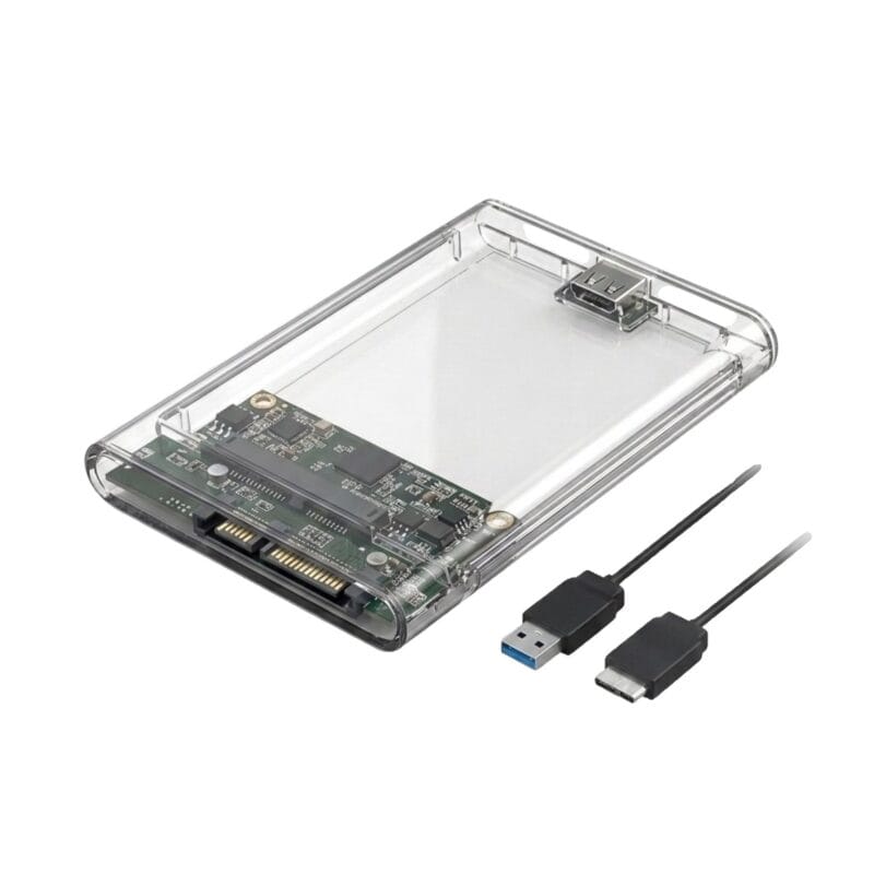 2026/06/wp-1783355850461.jpg Lapcare LAPCASE Transparent USB 3.0 External Enclosure Casing for 2.5" SATA SSD/HDD