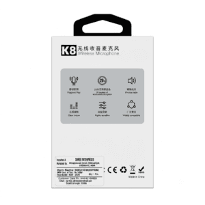 K8 Wireless Microphone System – Plug-and-Play Lavalier Lapel Mic Kit