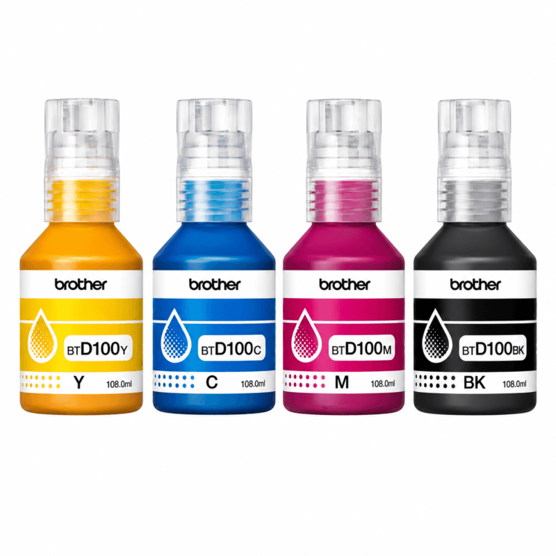 Genuine Brother BTD100 Multi-Color Ink Bottle Combo Pack