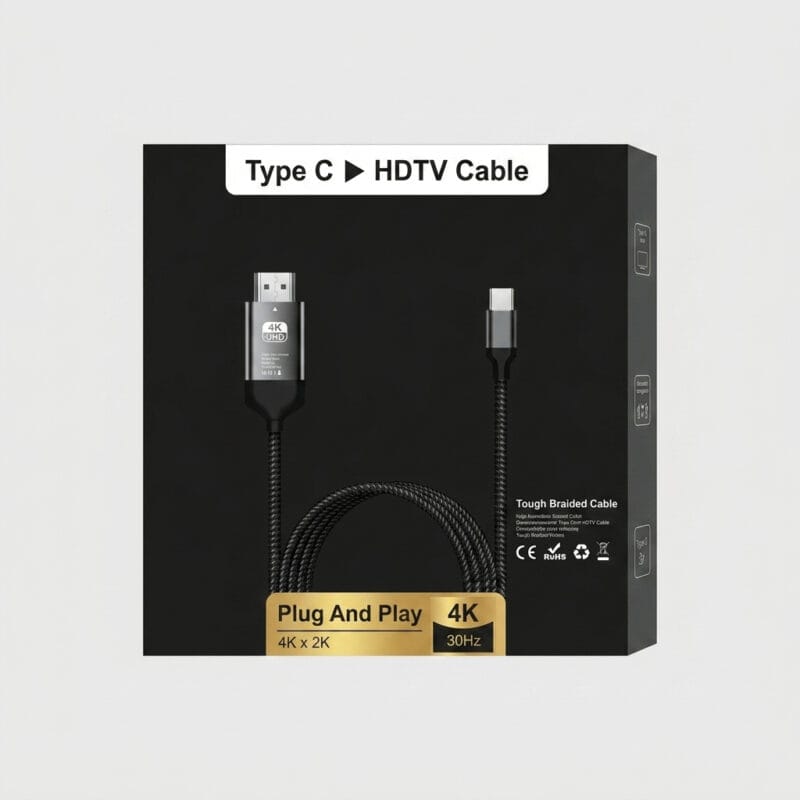 Premium Type-C to HDTV 4K Braided Cable