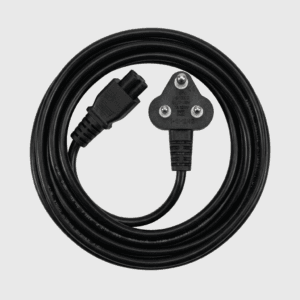 Premium Heavy-Duty 3-Pin Power Cable – 1.8M (6ft), Black | BS 546 (Type D) to IEC C5 Cloverleaf AC Power Cord