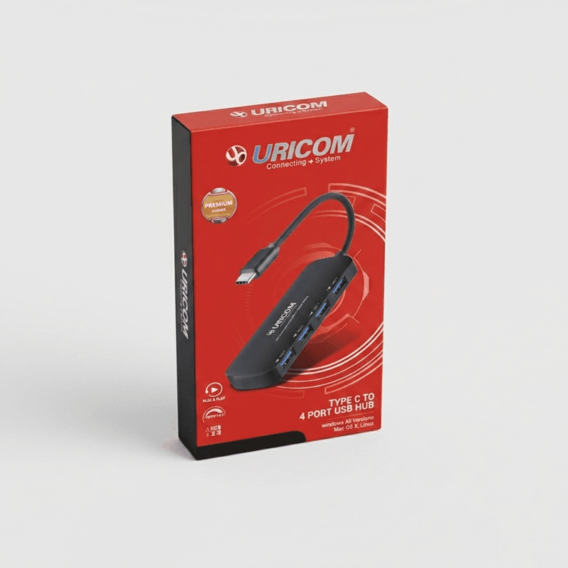 1780856940104 Uricom Premium Type-C to 4 Port USB Hub