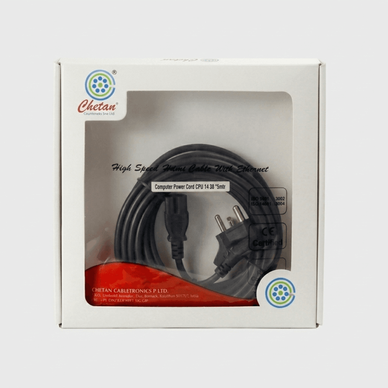 1782645122999 Chetan Premium 5-Meter Computer Power Cord