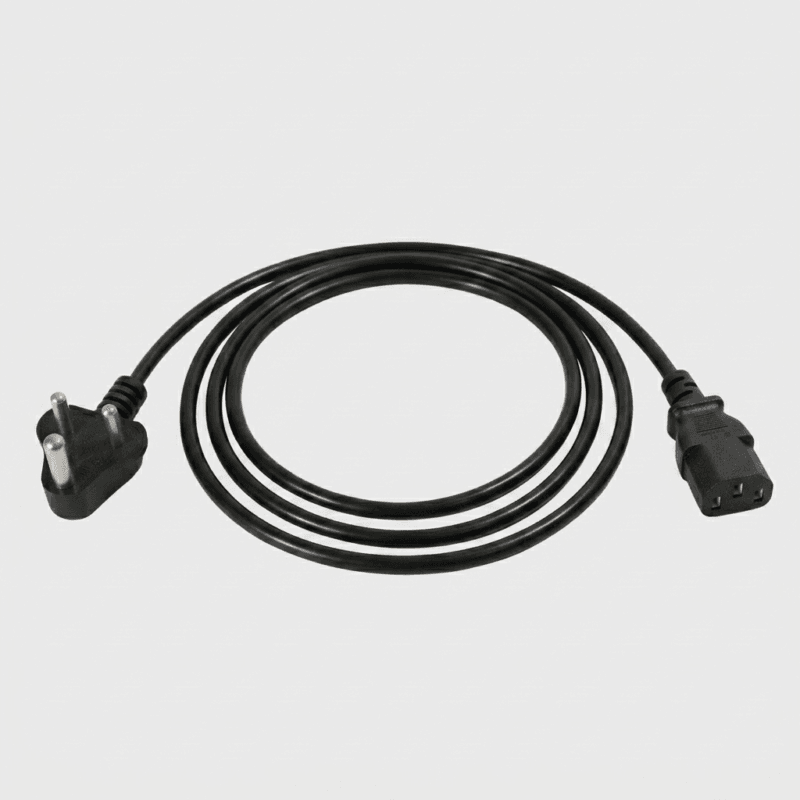 Premium Indian 3-Pin to IEC C13 Power Cable – 3m (10ft), Computer Power Cord