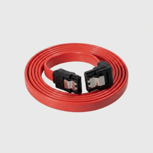 Premium SATA III 6Gbps Data Cable Straight to Right-Angle with Locking Latches – 3m (10ft), Red