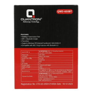 QUANTRON GALAXY QWD-650BT 2-in-1 Dual Band Wi-Fi & Bluetooth USB Dongle