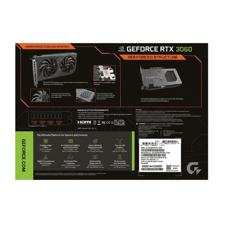 1785095576541 Gigabyte GeForce RTX 5060 WINDFORCE OC 8G Graphics Card