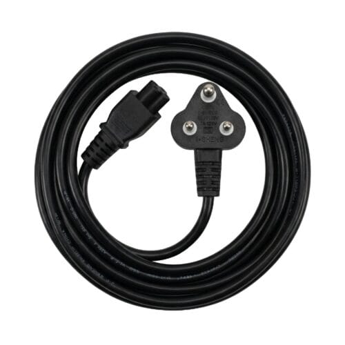 2026/07/wp-1783674412732.jpg Premium Heavy-Duty 3-Pin Power Cable – 1.8M (6ft), Black | BS 546 (Type D) to IEC C5 Cloverleaf AC Power Cord