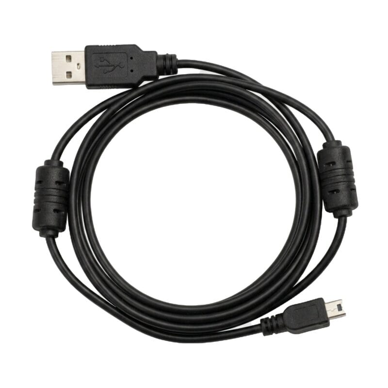 Premium High-Speed Chetan USB 2.0 Type-A to Mini-B (5-Pin) Data Cable with Dual Ferrite Cores – 3m (10ft), Matte-Black