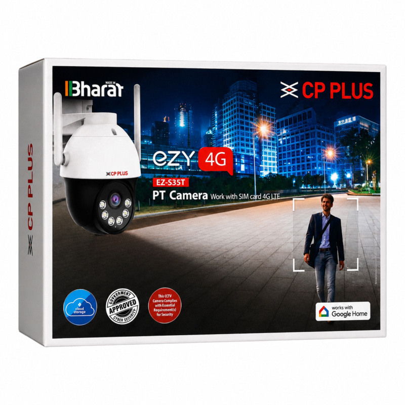 CP PLUS (2) CP PLUS EZ-S35T 3MP 4G SIM Outdoor PT Camera with Solar Panel, Battery