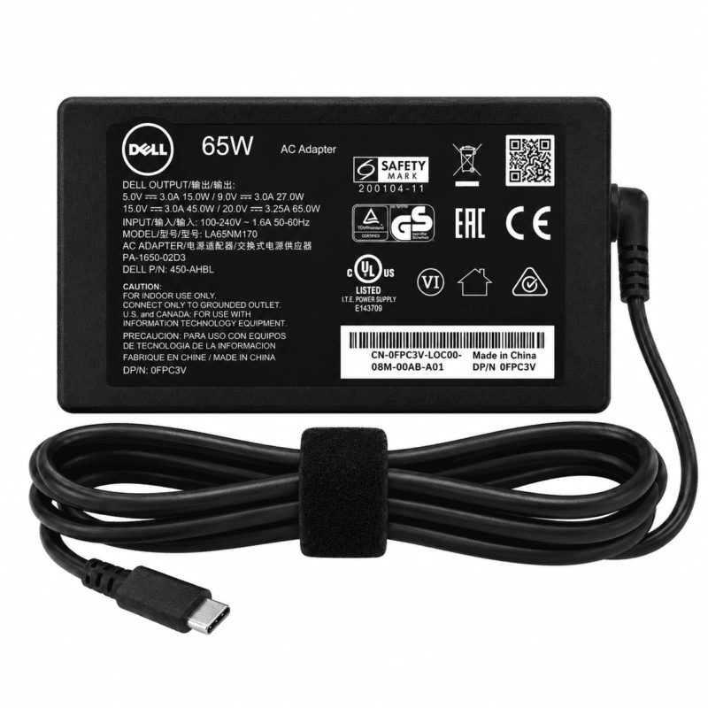 Genuine Dell 65W USB Type-C Laptop Power Adapter Charger