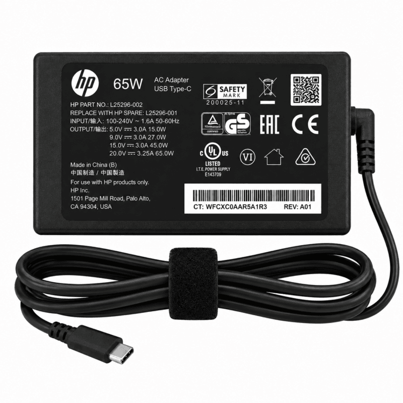 Genuine HP 65W USB Type-C Laptop Power Adapter Charger