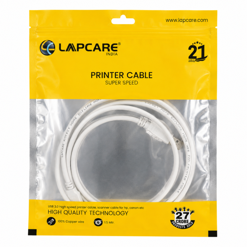 Lapcare Printer Cable Lapcare USB Printer Cable 1.5M