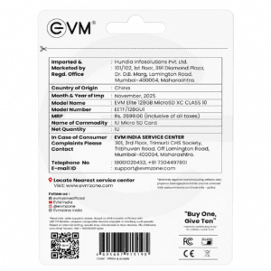 EVM Elite 128GB microSDXC Memory Card – Class10