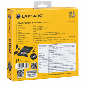 Lapcare Cruz LDW-009 USB & Type-C External DVD Writer