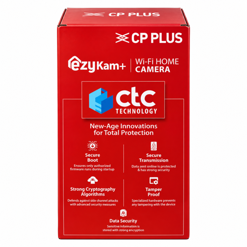 Image ALT Text CP PLUS CP-E28Q ezyKam+ 2MP Wi-Fi PT Camera retail packaging
