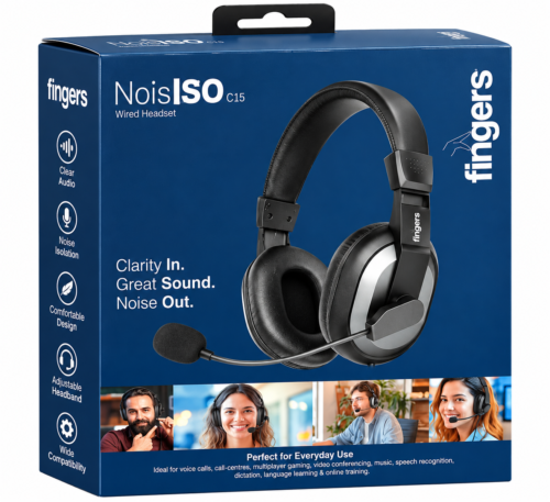 FINGERS NoisISO C15 USB Type-C Wired Headset FINGERS NoisISO C15 Wired Headset – USB Type-C